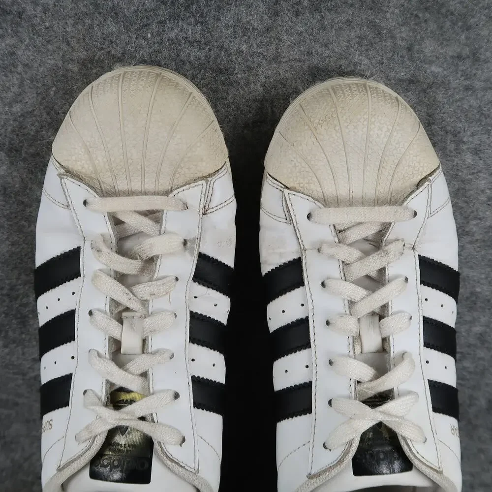 Adidas Shoes Mens 7.5 Superstar Sneakers Casual Lace Up Trainer Lifestyle White